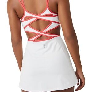 White and Red Strappy Women's Dress